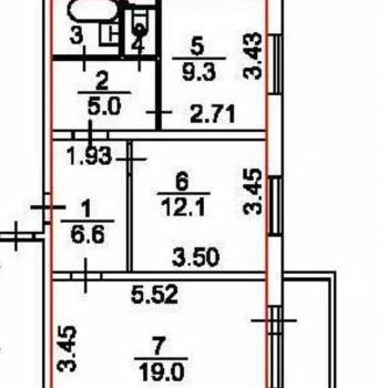 Продается 2-х комнатная квартира, 56 м²