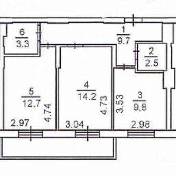 Сдается 2-х комнатная квартира, 52,3 м²