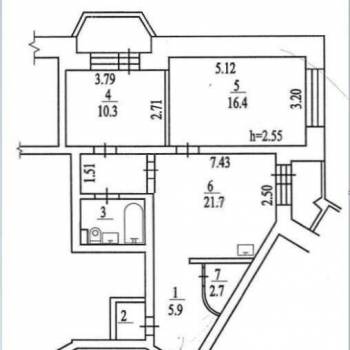Продается 3-х комнатная квартира, 62,7 м²