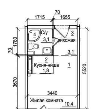 Продается 1-комнатная квартира, 22 м²