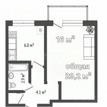 Сдается 1-комнатная квартира, 32 м²