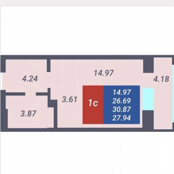 Сдается 1-комнатная квартира, 30 м²