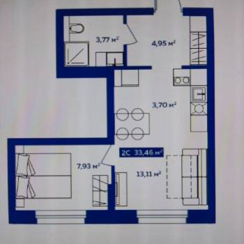Сдается 2-х комнатная квартира, 31,8 м²