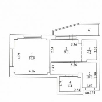 Сдается 2-х комнатная квартира, 45 м²