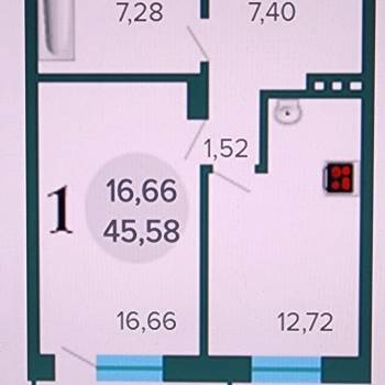 Сдается 1-комнатная квартира, 45 м²