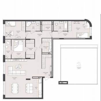 Продается 3-х комнатная квартира, 166 м²