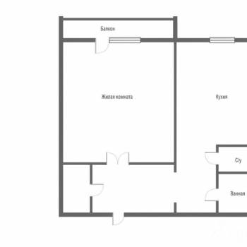 Продается 1-комнатная квартира, 43 м²