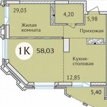 Сдается 2-х комнатная квартира, 52 м²