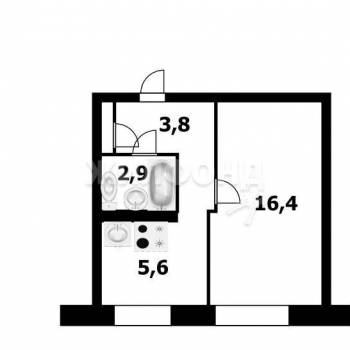 Сдается 1-комнатная квартира, 28,7 м²
