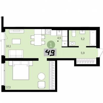 Сдается 2-х комнатная квартира, 49 м²