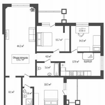 Продается Многокомнатная квартира, 131 м²