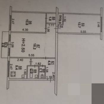 Продается 3-х комнатная квартира, 60 м²