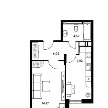 Продается 1-комнатная квартира, 37 м²