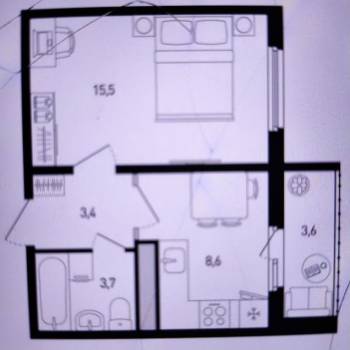 Продается 1-комнатная квартира, 32,8 м²