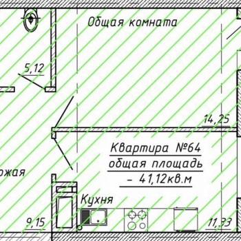 Продается 1-комнатная квартира, 42 м²