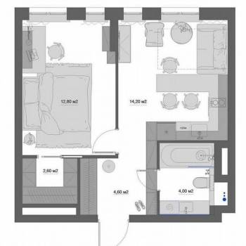Сдается 1-комнатная квартира, 40 м²