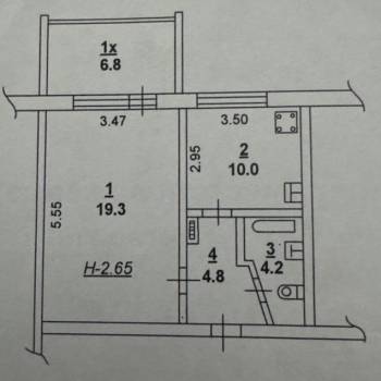 Продается 1-комнатная квартира, 38,3 м²