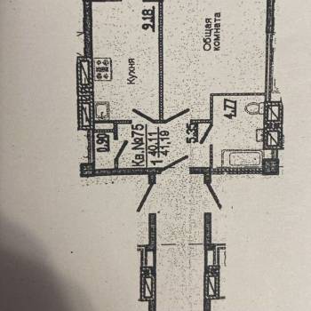 Продается 1-комнатная квартира, 40,1 м²