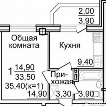 Продается 1-комнатная квартира, 36 м²