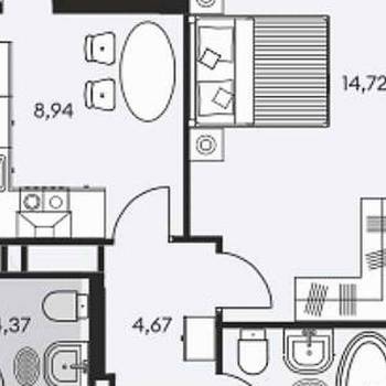 Продается 1-комнатная квартира, 35,1 м²