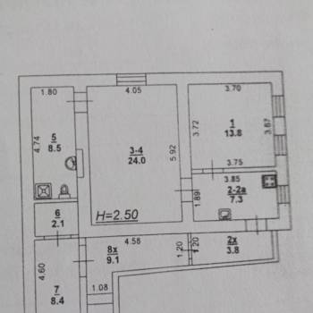 Продается 2-х комнатная квартира, 77 м²