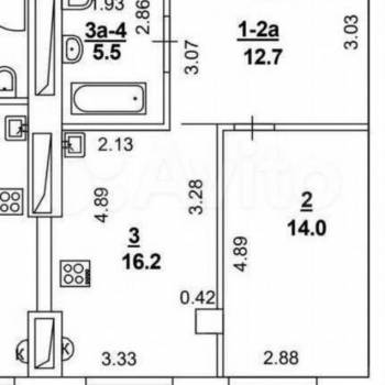 Продается 1-комнатная квартира, 49 м²
