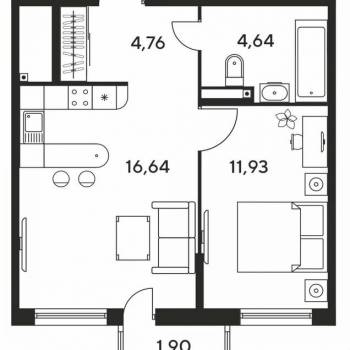 Продается 2-х комнатная квартира, 38,5 м²