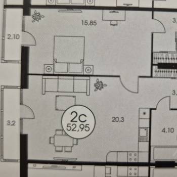Продается 1-комнатная квартира, 53 м²