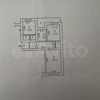 Продается 2-х комнатная квартира, 63,5 м²