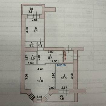 Продается 2-х комнатная квартира, 54 м²