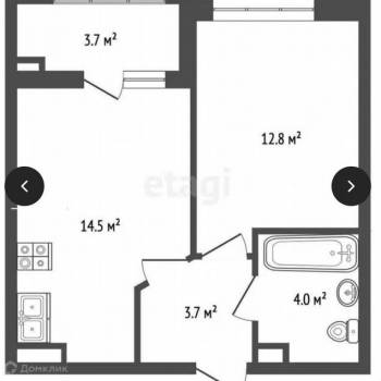 Продается 1-комнатная квартира, 34,2 м²
