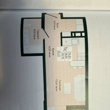 Продается 1-комнатная квартира, 29,22 м²
