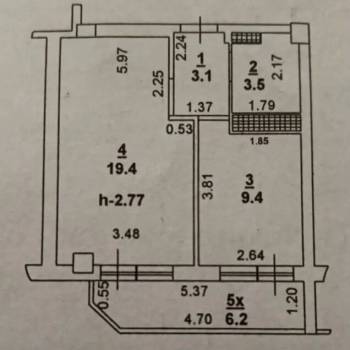Продается 1-комнатная квартира, 37,3 м²