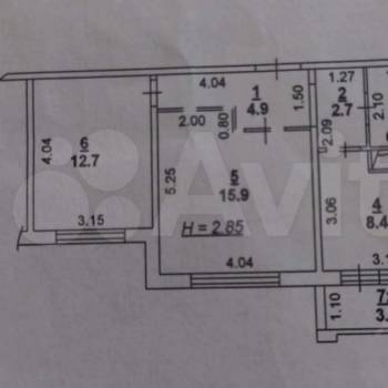 Продается 2-х комнатная квартира, 52 м²