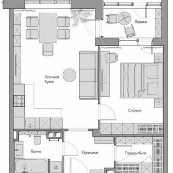 Продается 1-комнатная квартира, 56 м²