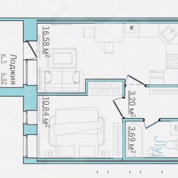 Продается 1-комнатная квартира, 37 м²