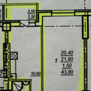 Продается 1-комнатная квартира, 42,8 м²