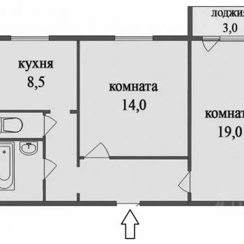 Продается 2-х комнатная квартира, 54 м²