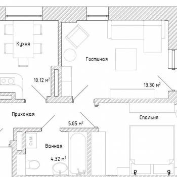 Продается 2-х комнатная квартира, 46 м²
