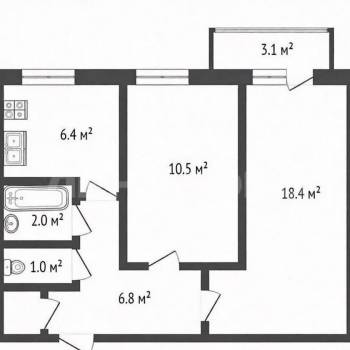 Продается 2-х комнатная квартира, 45,6 м²