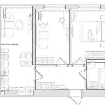 Сдается 2-х комнатная квартира, 55 м²