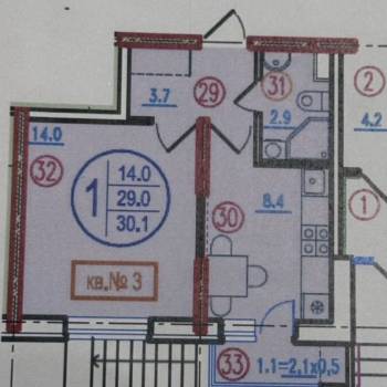 Сдается 1-комнатная квартира, 30,1 м²