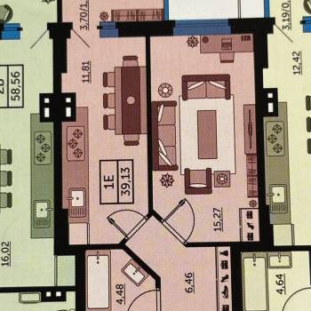 Сдается 2-х комнатная квартира, 40 м²
