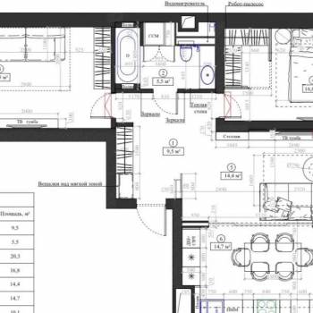 Продается 1-комнатная квартира, 93 м²