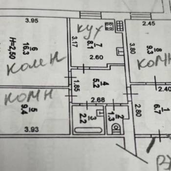 Сдается Многокомнатная квартира, 66,5 м²