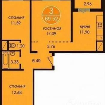 Сдается Многокомнатная квартира, 67,1 м²