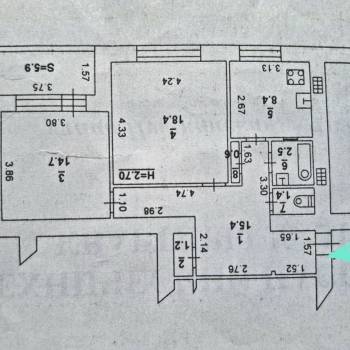 Продается 2-х комнатная квартира, 62,6 м²