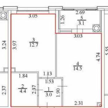 Продается 1-комнатная квартира, 36,9 м²