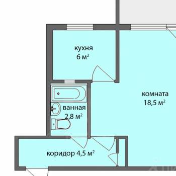Сдается 1-комнатная квартира, 33 м²