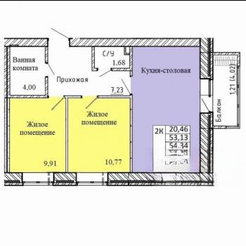 Сдается 1-комнатная квартира, 56 м²